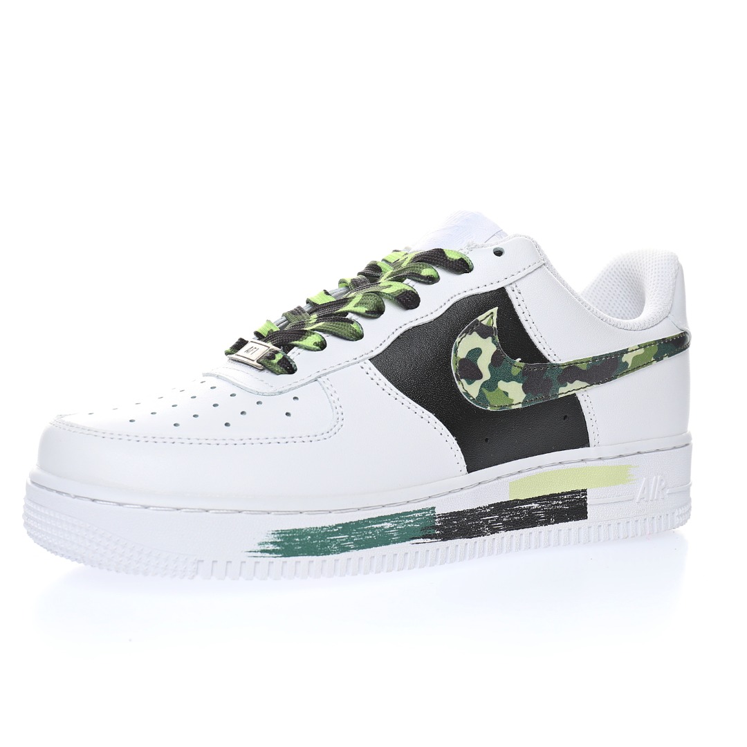 Nike Air Force 1 07 LV8"White/Black/Green Camo"