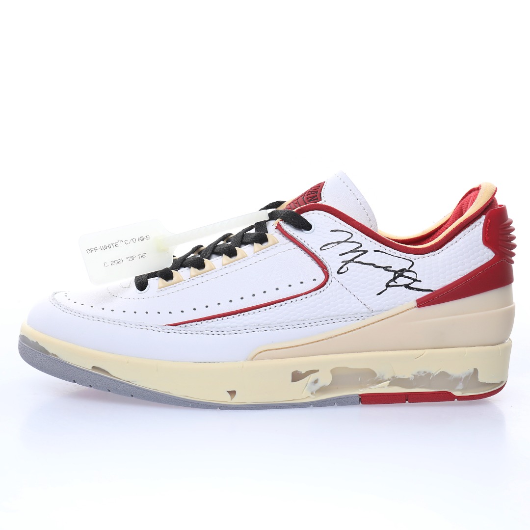 Off-White™ x Air Jordan 2 Low"White/Sail-Red-Grey"