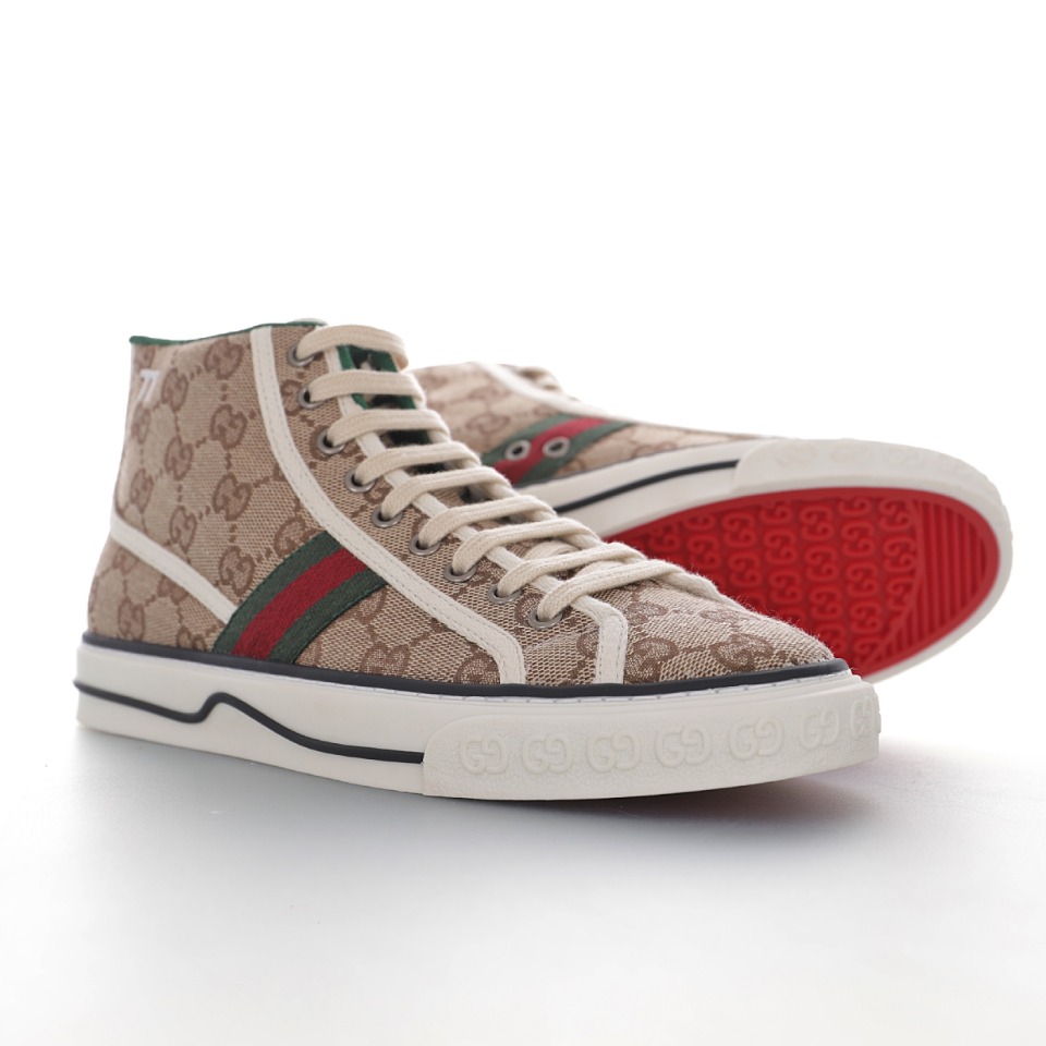 Gucci Tennis 1977 Print High Sneaker