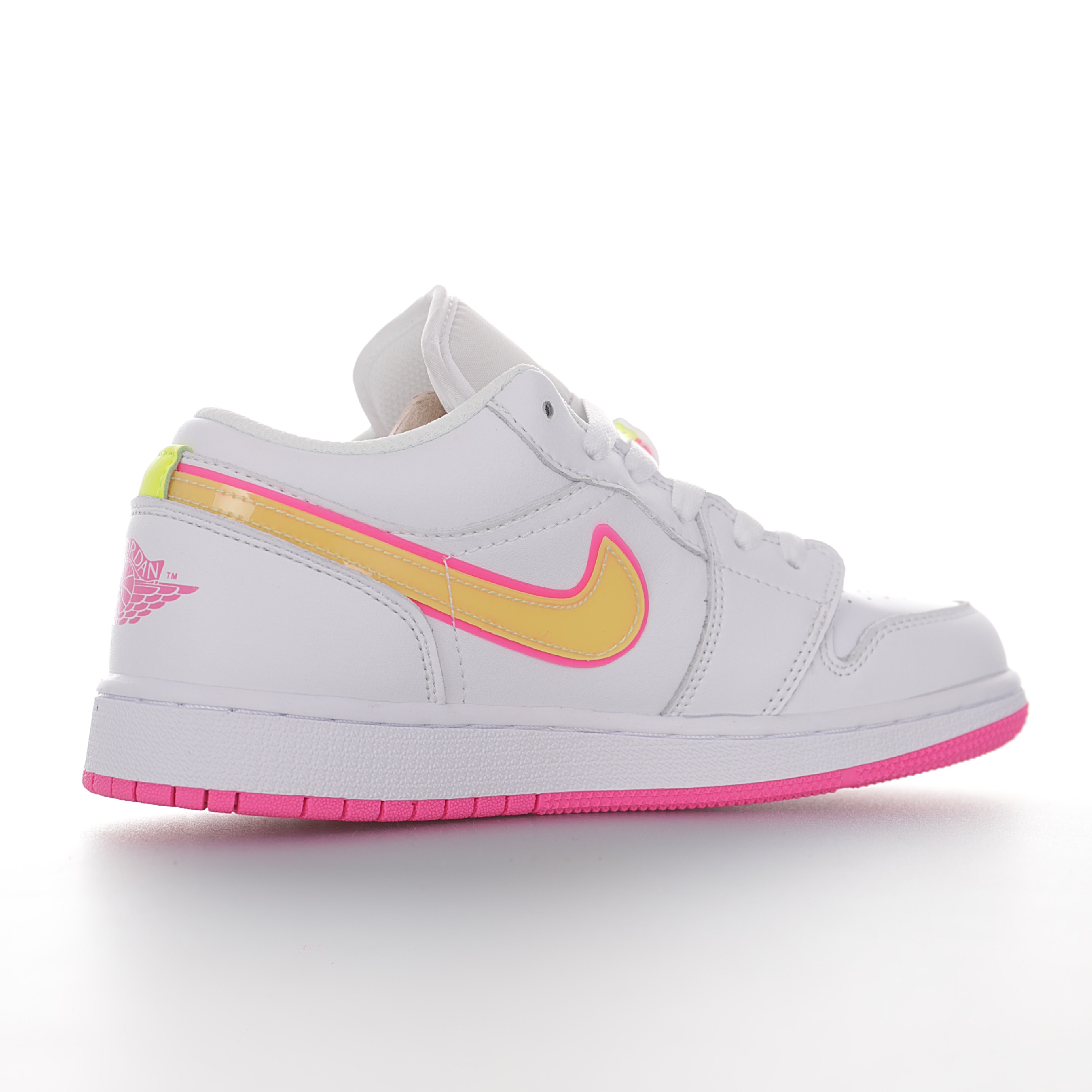 Nike Air Jordan 1 Retro Low GS"White Pink Yellow Volt"