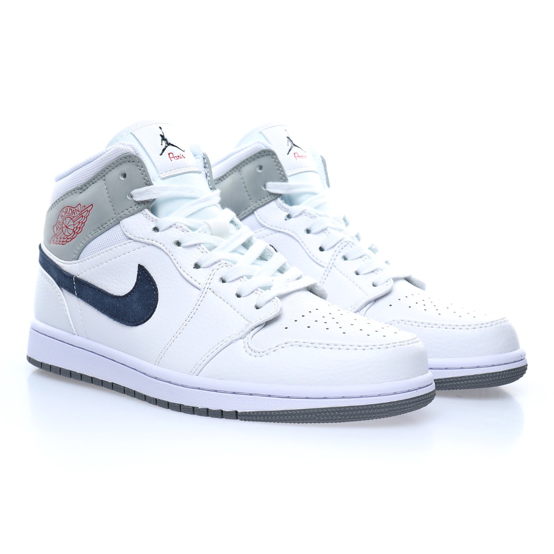 Nike Air Jordan 1 Mid"White/Grey/Navy"