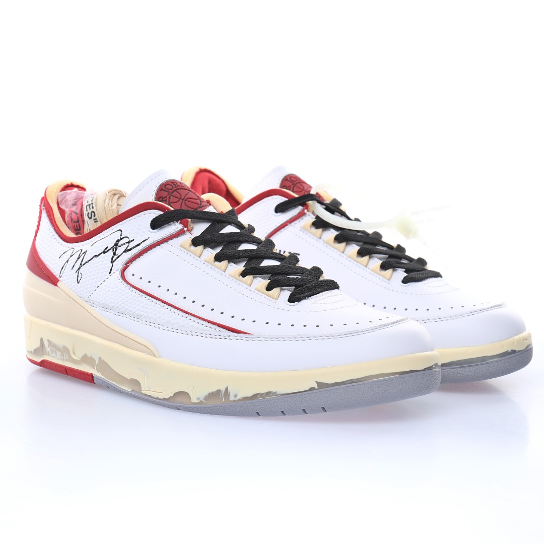 Off-White™ x Air Jordan 2 Low"White/Sail-Red-Grey"