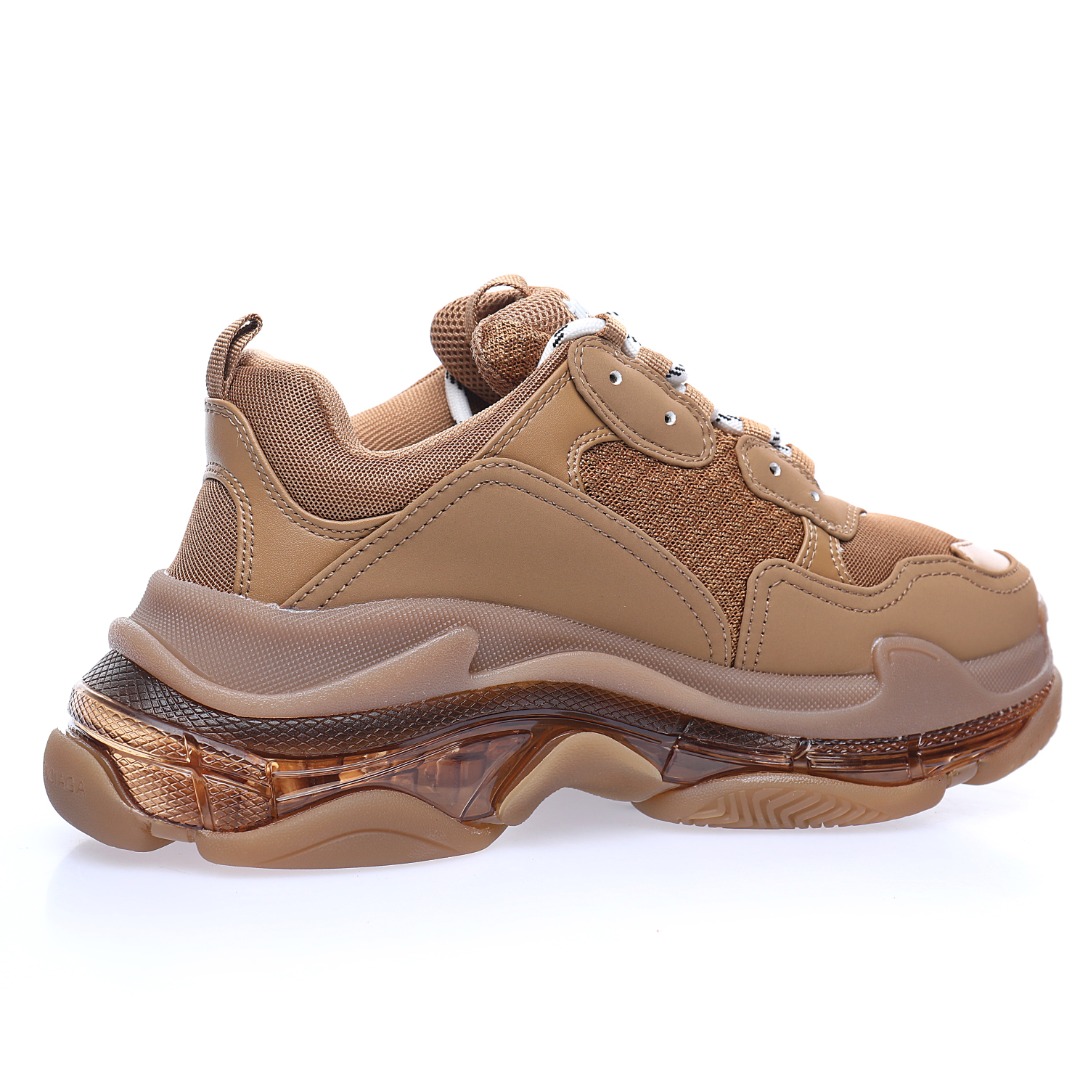 Balenciaga Triple S Clear Sole Sneaker"Brown/White LOGO"