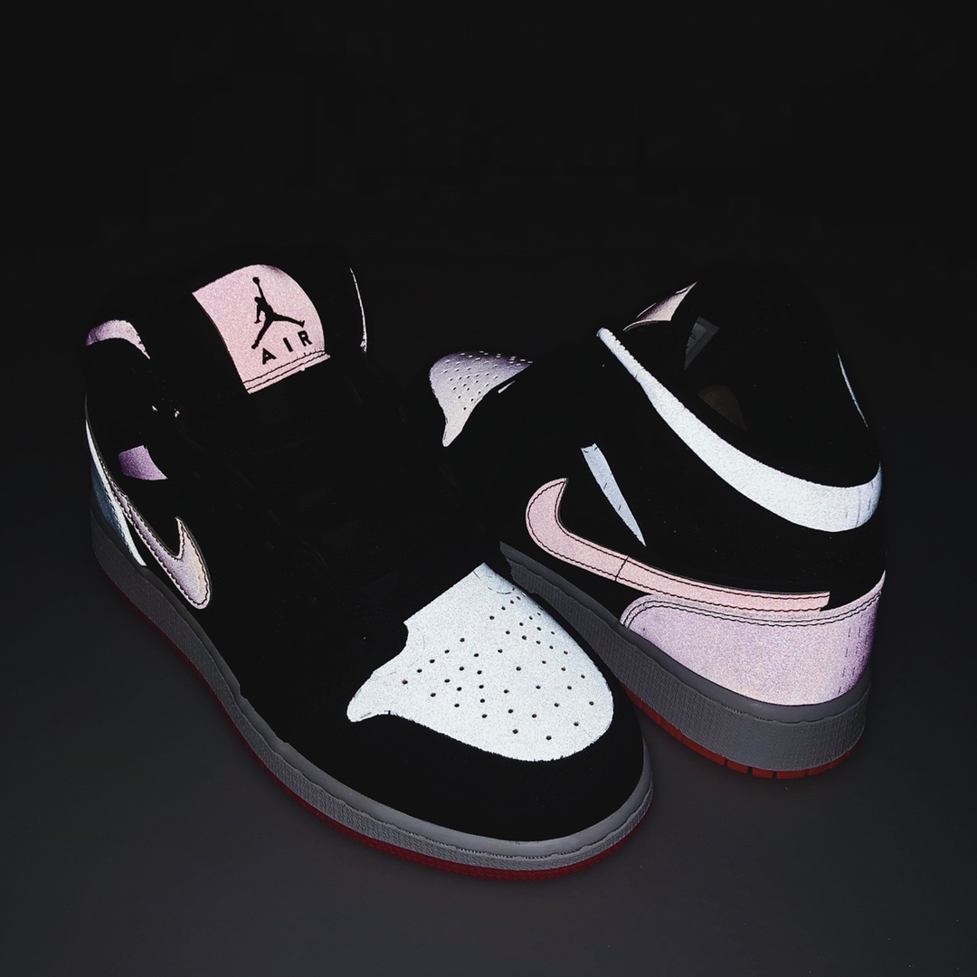 Air Jordan 1 Mid SE GS "Black Orange Purple Multi-Color"