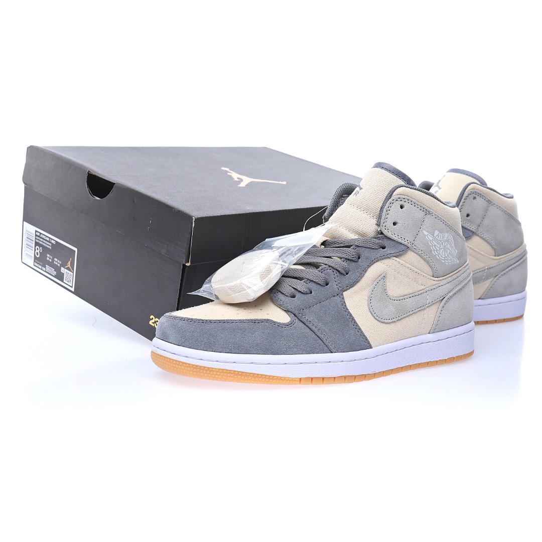 Nike Air Jordan 1 Mid GS"Beige/Grey"