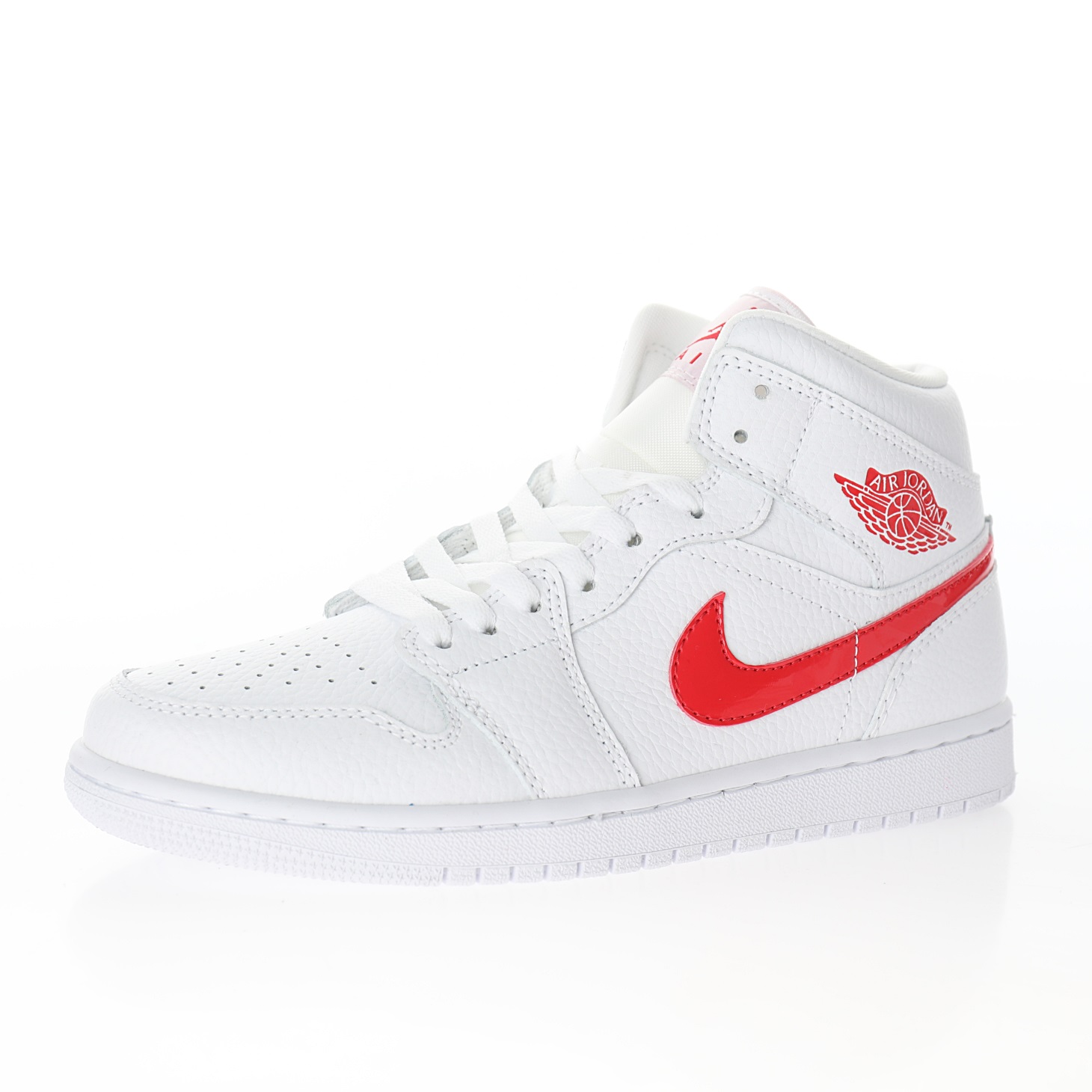 NIKE Wmns Air Jordan 1 Retro Mid"University White/Red"
