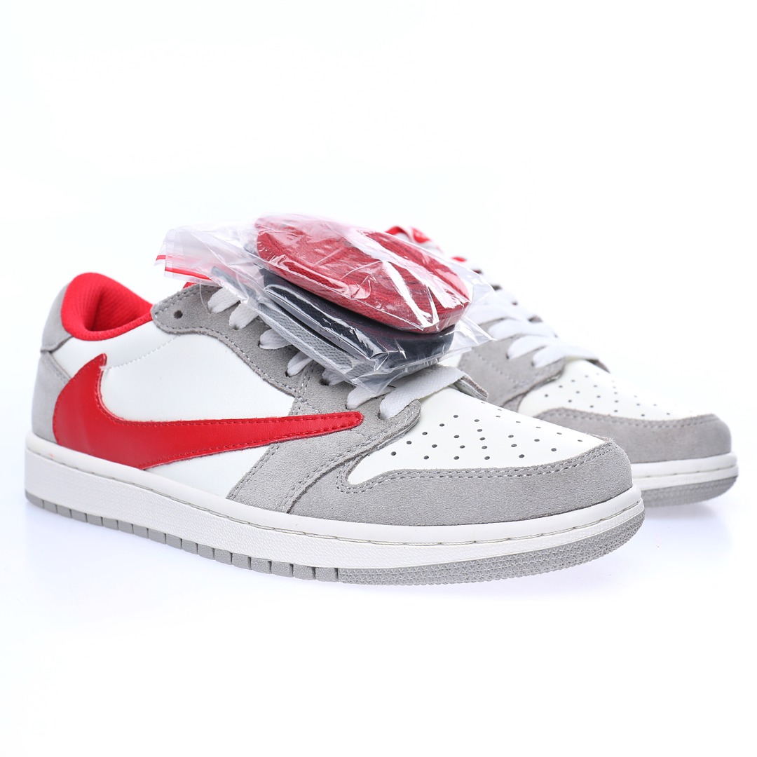 fragment design x Travis Scott x Nike Air Jordan 1 Low OG SP"Grey/White/Red"