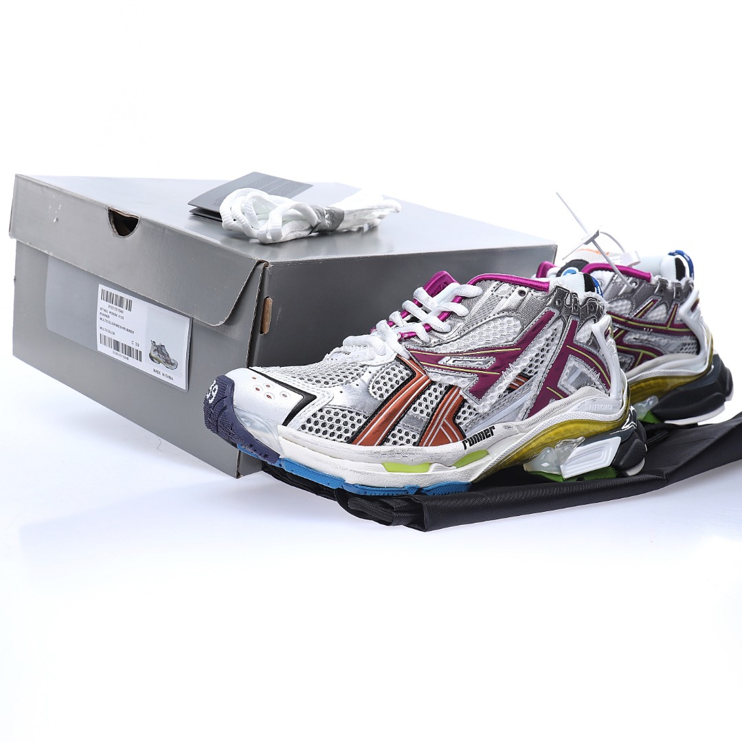 BALENCIAGA Runner Sneaker"Sliver/Purple/Multicolor"