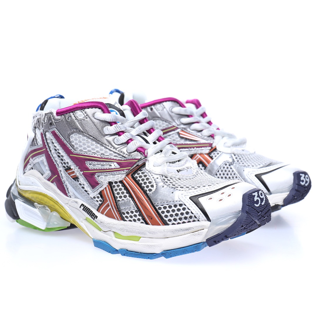 BALENCIAGA Runner Sneaker"Sliver/Purple/Multicolor"