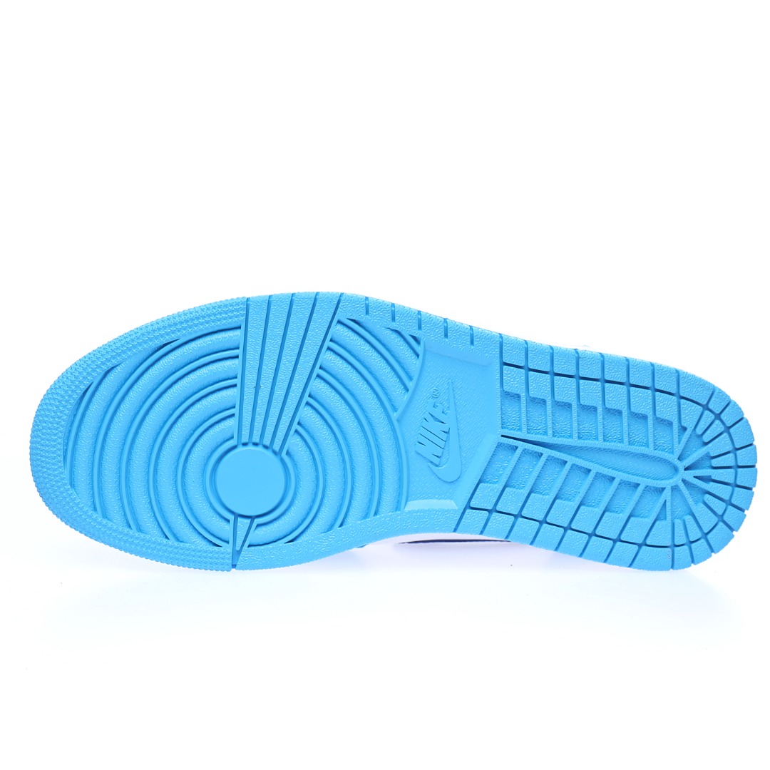 Nike Wmns Air Jordan 1 Mid GS"White Blue Neon Green"