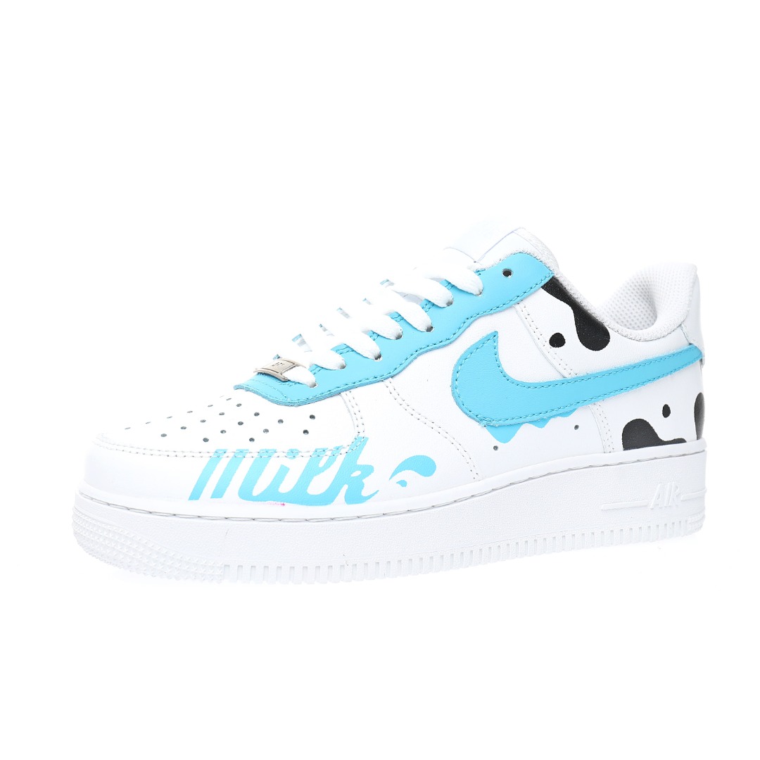 Nike Air Force 1 07 LV8"White/Black/Blue Milk Cow"