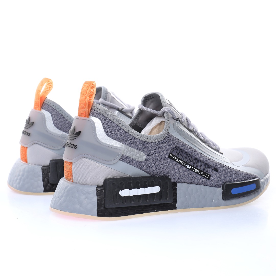 NASA x Adidas Originals NMD_R1 Speedline"Grey/Sliver/Black/Blue/Orange"