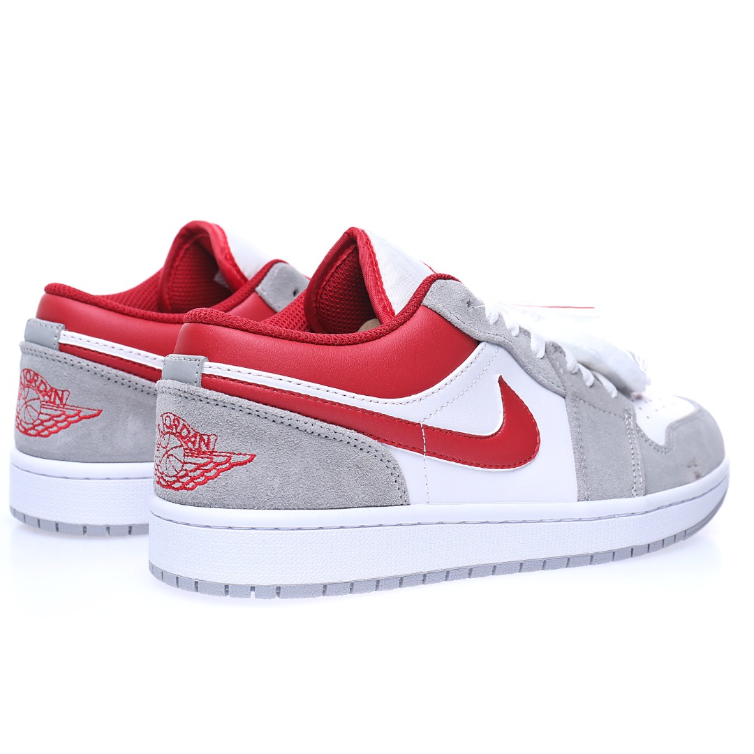 Nike Wmns Air Jordan 1 Low "Light Smoke Grey Gym Red"