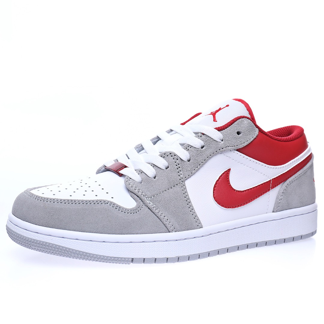Nike Wmns Air Jordan 1 Low "Light Smoke Grey Gym Red"