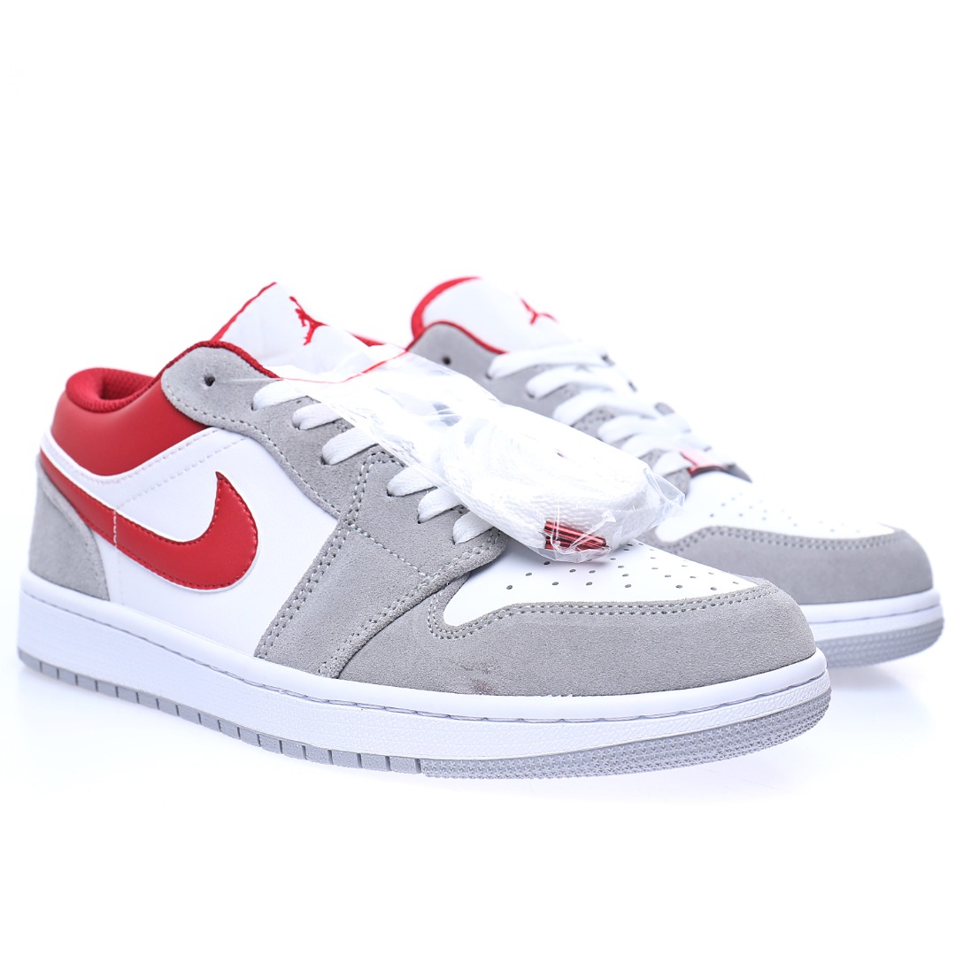 Nike Wmns Air Jordan 1 Low "Light Smoke Grey Gym Red"