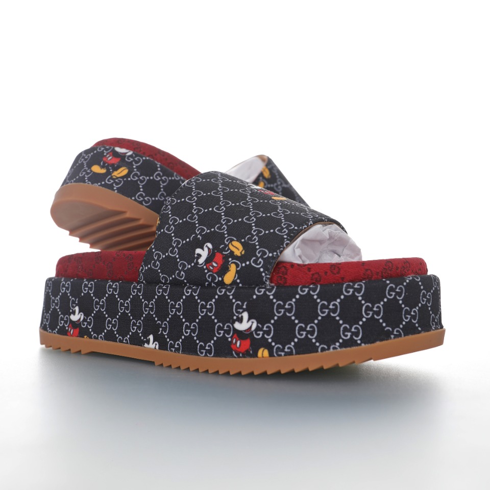 Disney x GUCCI古驰 Wmns Rubber GG Slide