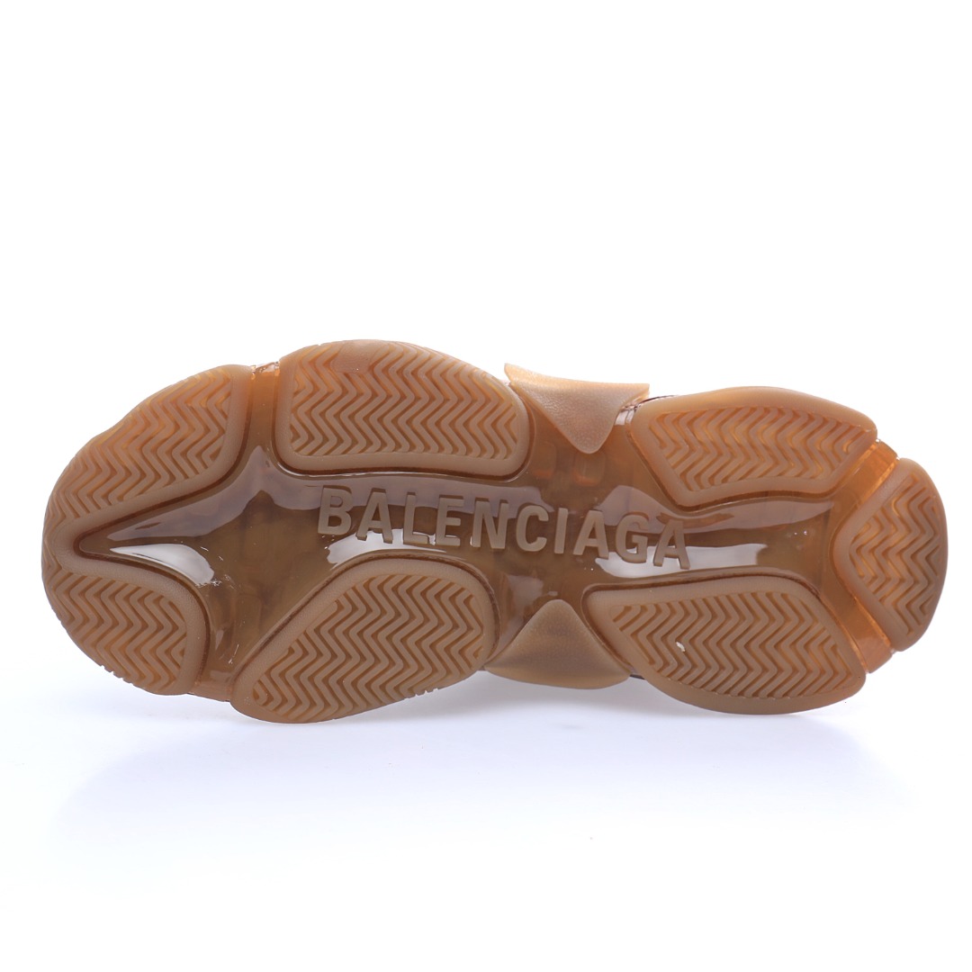 Balenciaga Triple S Clear Sole Sneaker"Brown/White LOGO"
