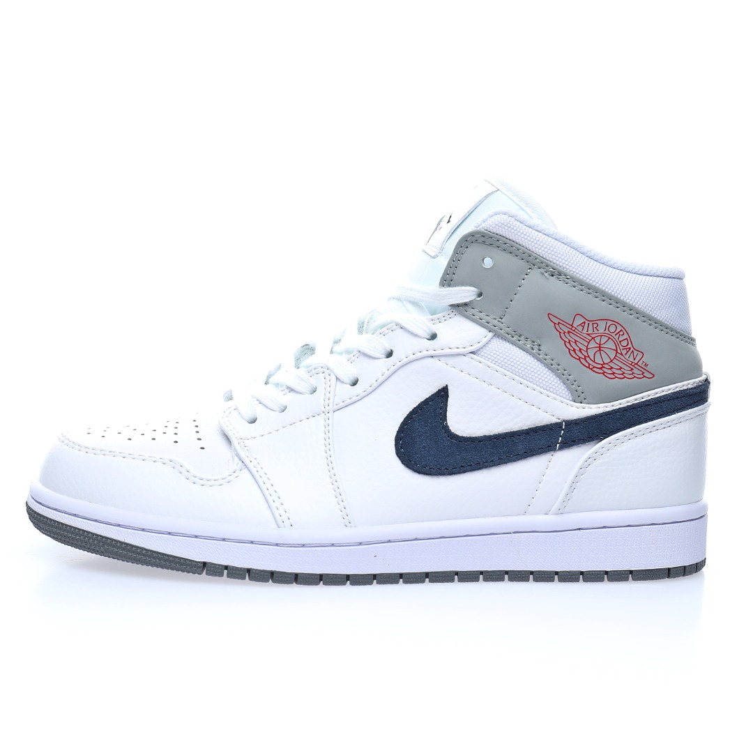 Nike Air Jordan 1 Mid"White/Grey/Navy"