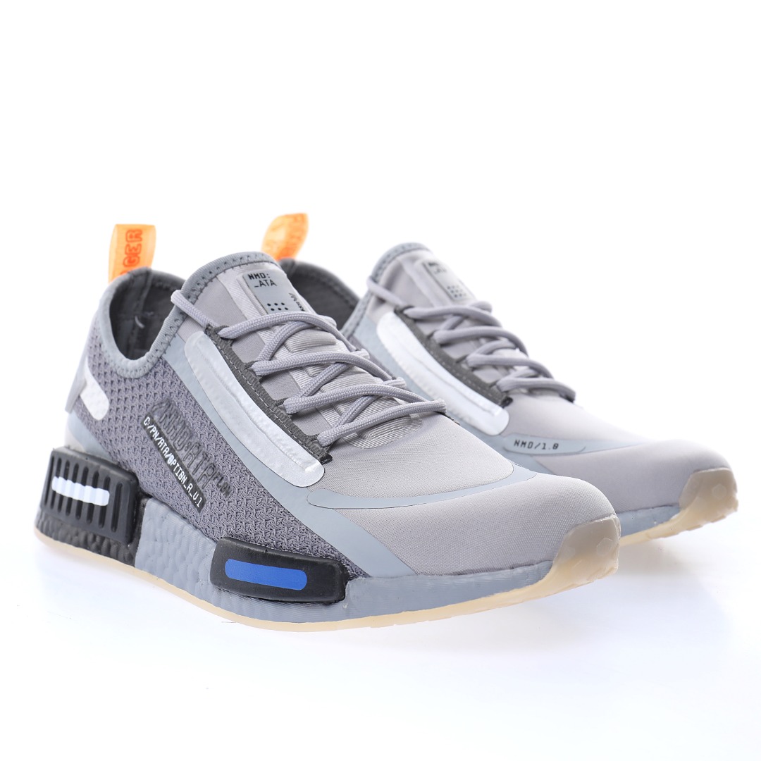 NASA x Adidas Originals NMD_R1 Speedline"Grey/Sliver/Black/Blue/Orange"