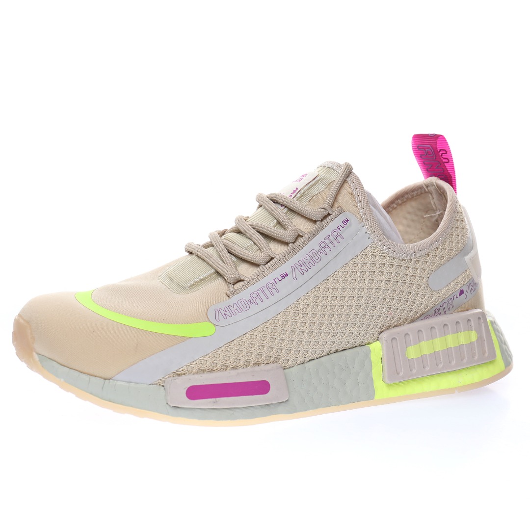 NASA x Adidas Originals NMD_R1 Speedline"Khaki/Purple/Volt"