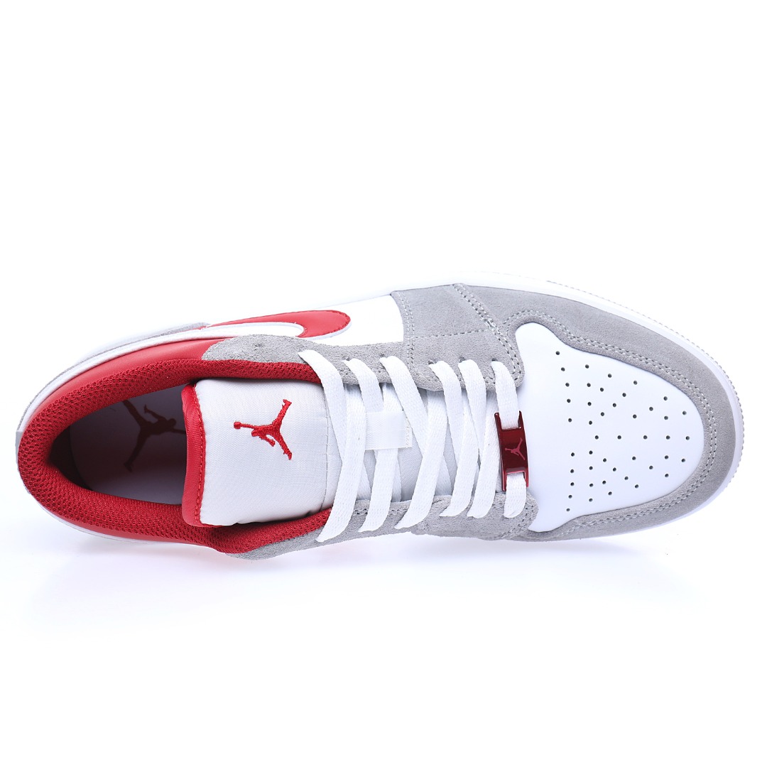 Nike Wmns Air Jordan 1 Low "Light Smoke Grey Gym Red"