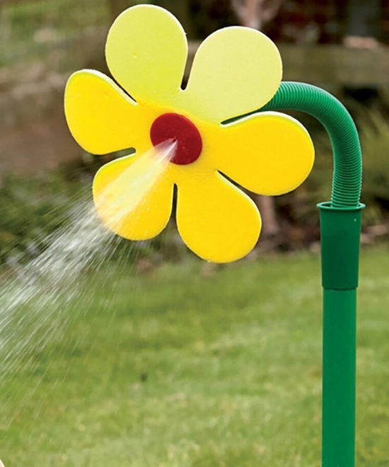 Dancing sunflower sun flower sprinkler watering children summer sprink