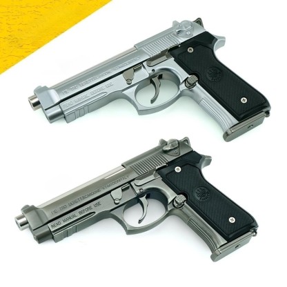 1:2 Beretta M92A1 throwing shell metal alloy model gun