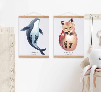 Overlord Blue Whale in the sea,Baby Gift and Pets Gift Personalized,, Footprint Set, Mural Baby & Children's Room Animals, Blue Whale🐾