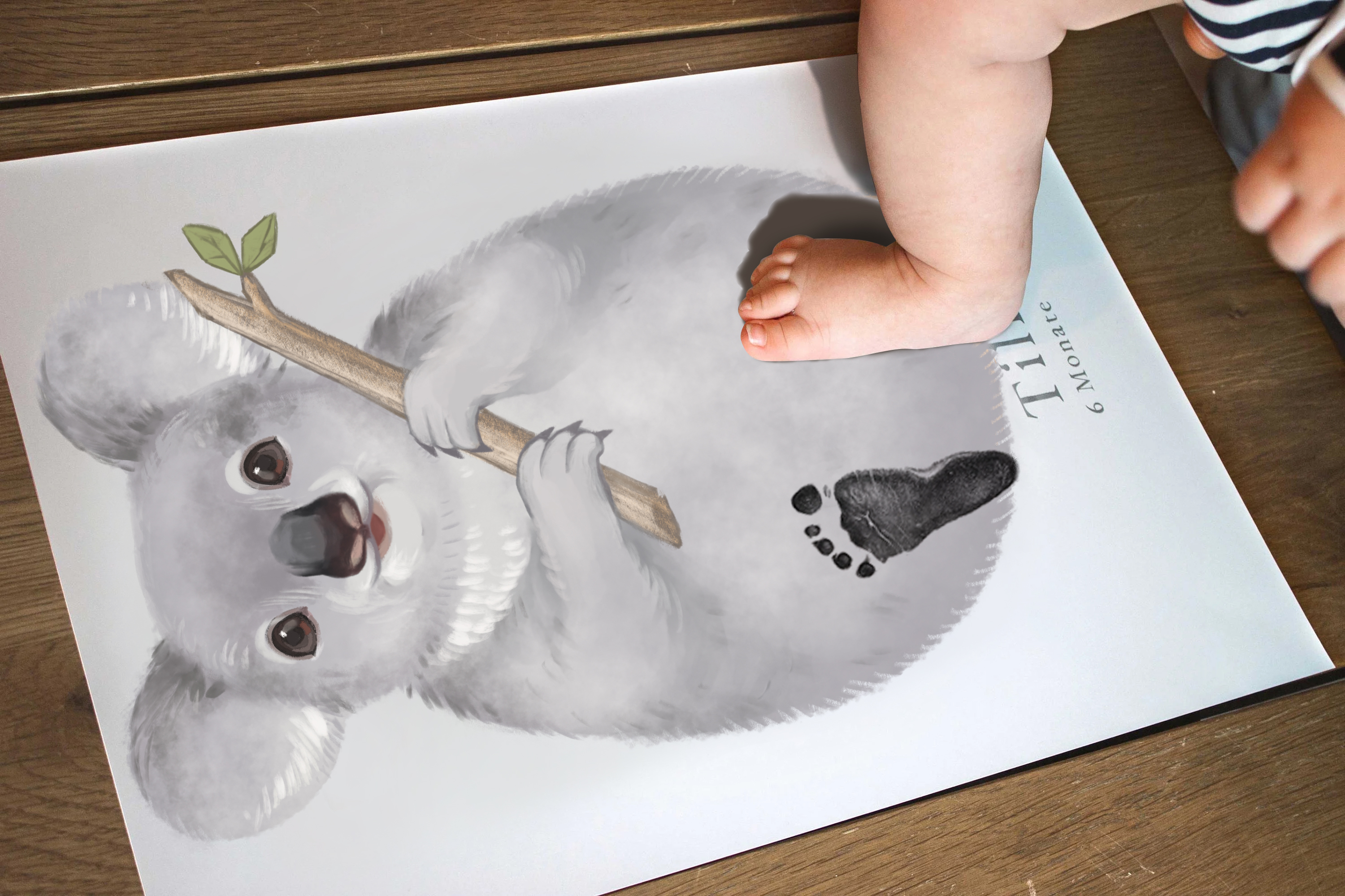 Koala, Baby Gift and Pets Gift Personalized,, Footprint Set, Mural Baby & Children's Room Animals,koala