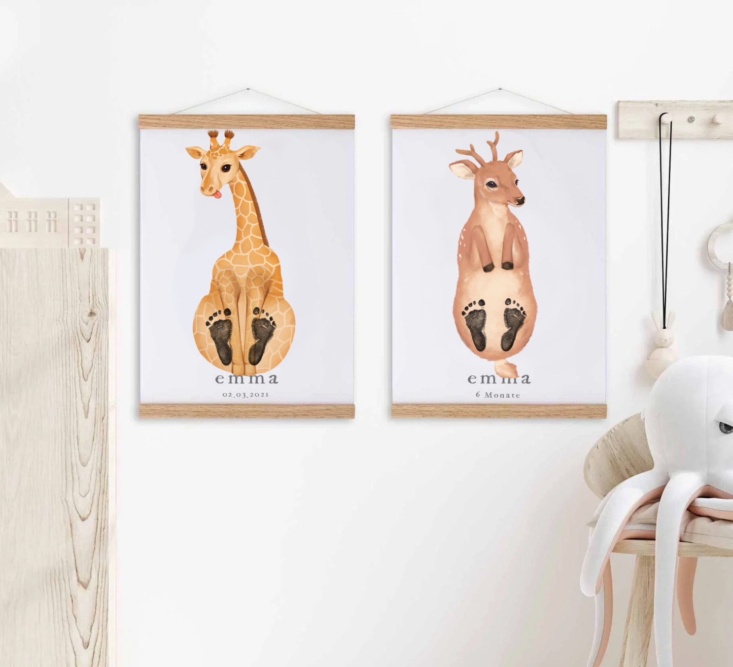 Cute Giraffe,Baby Gift and Pets Gift Personalized,, Footprint Set, Mural Baby & Children's Room Animals, Cute Giraffe🐾