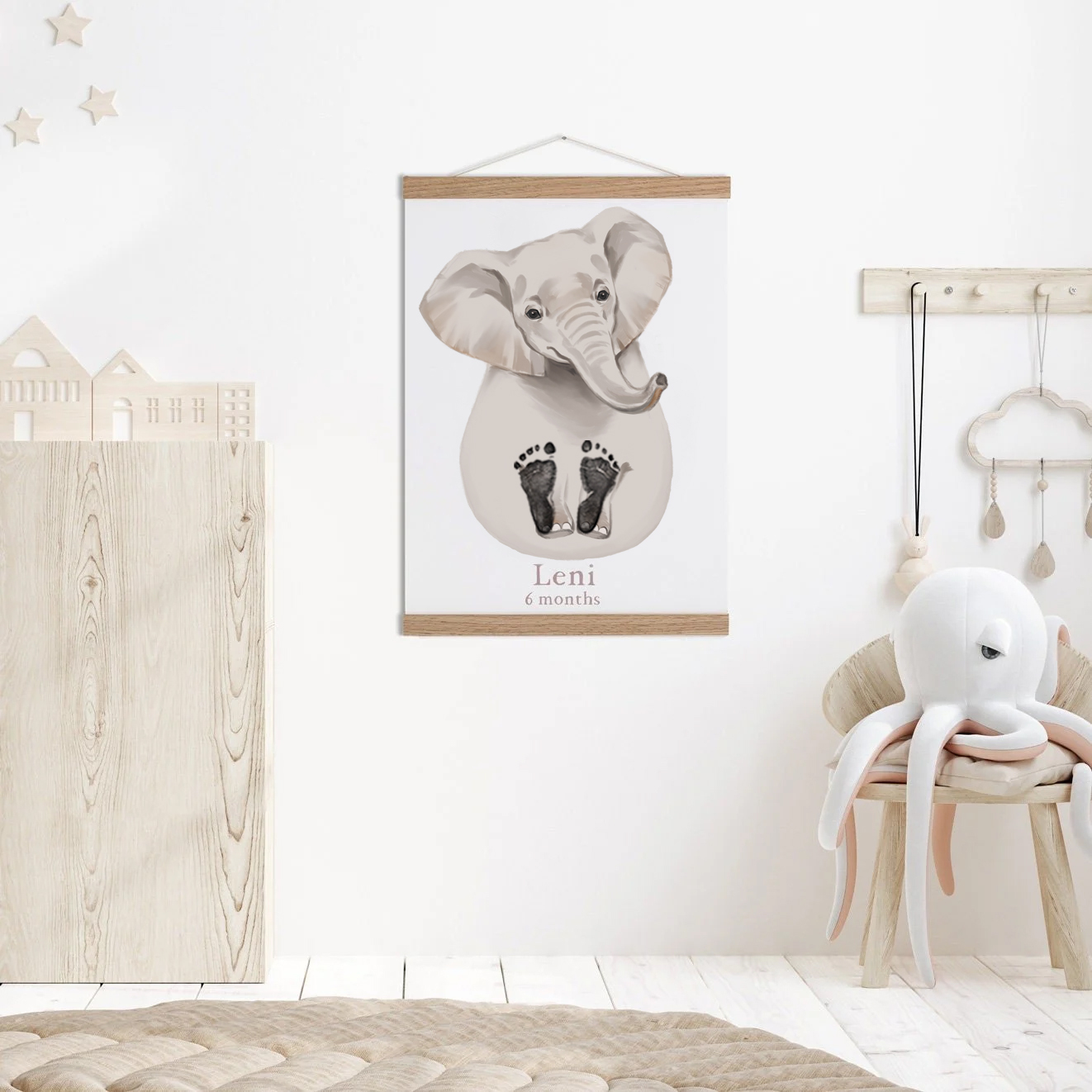 Cute Elephant,Baby Gift and Pets Gift Personalized,, Footprint Set, Mural Baby & Children's Room Animals,Cute Elephant🐘