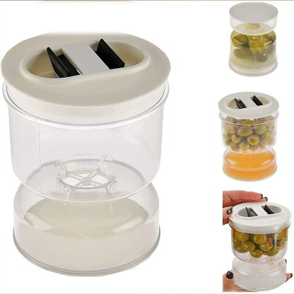 Pickle and Olives Jar Container with Strainer