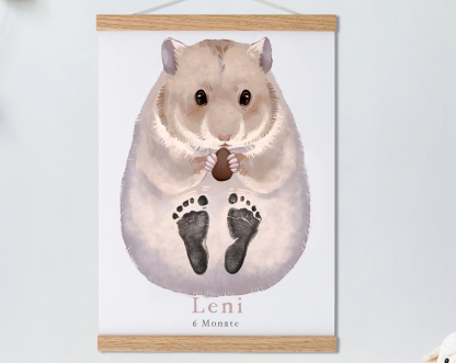 Hamster,Baby Gift Personalized, Footprint Set, Mural Baby & Children's Room Animals,  Hamster-babyanimal