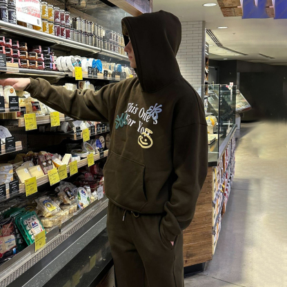 This One'S For You Print Long Sleeve Hoodie