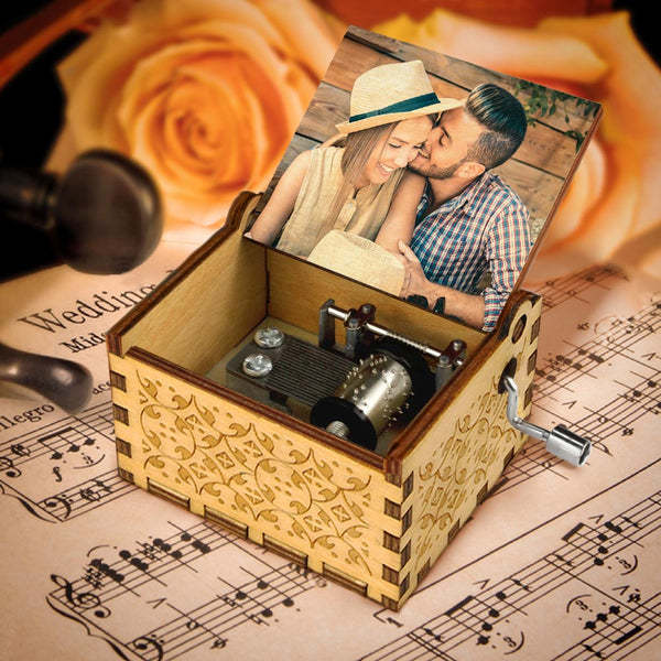 Music Box Personalized Photo Wood Song Music Box Valentine's Day Gift,Baby Gift-babyanimal