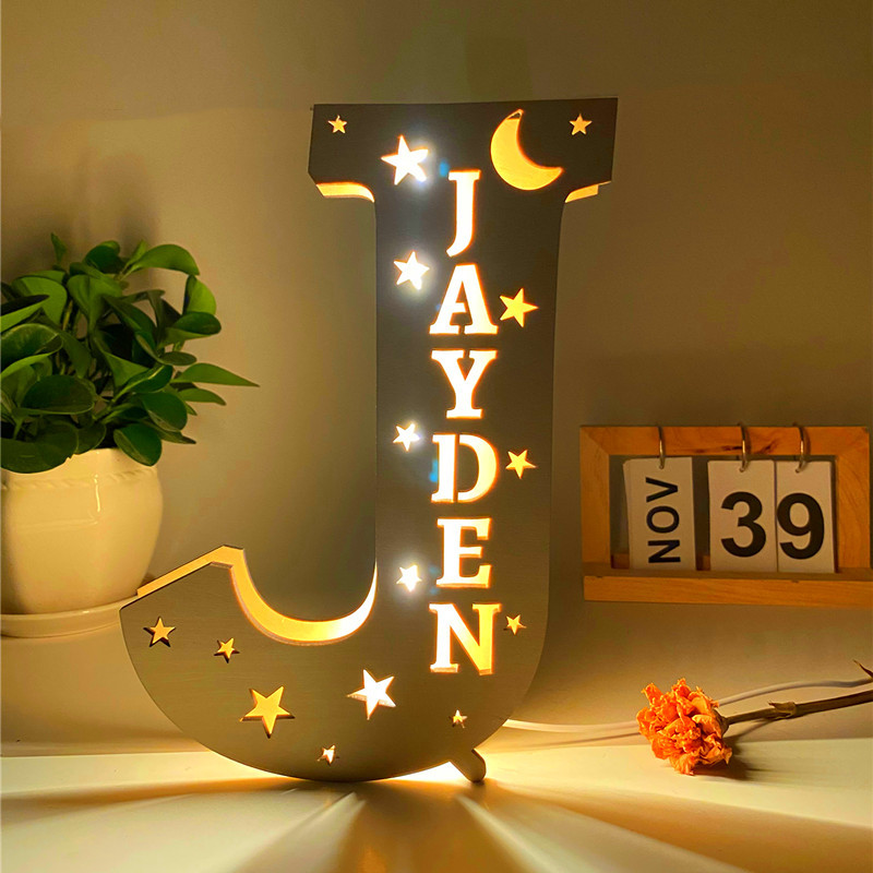  Custom Name Light, Custom Wooden Night Light Living Room Letter Lamp Wall Decor Name Light-babyanimal