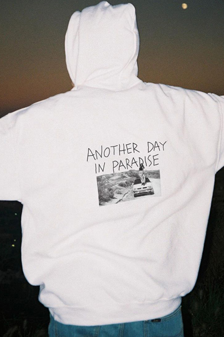 Another Day In Paradise Print Long Sleeve Hoodie