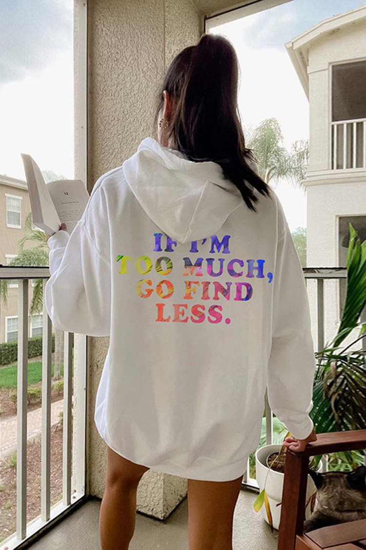 Gradient Letter Print Long Sleeve Hoodie