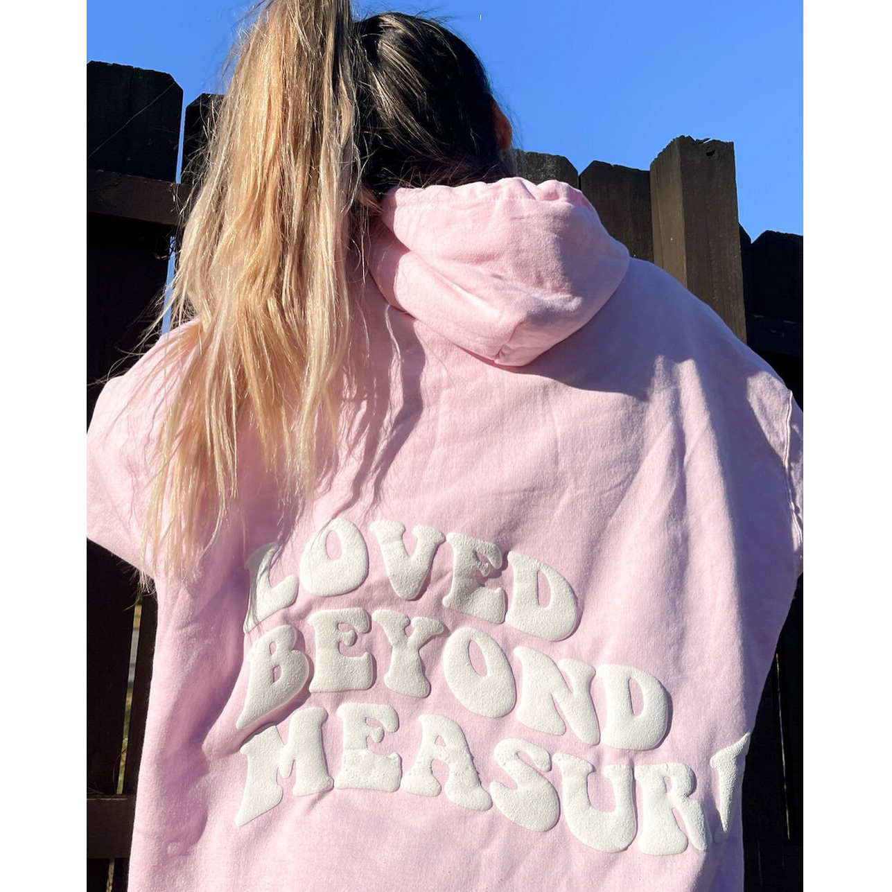 Loved Beyond Measure Puff Print Hoodie