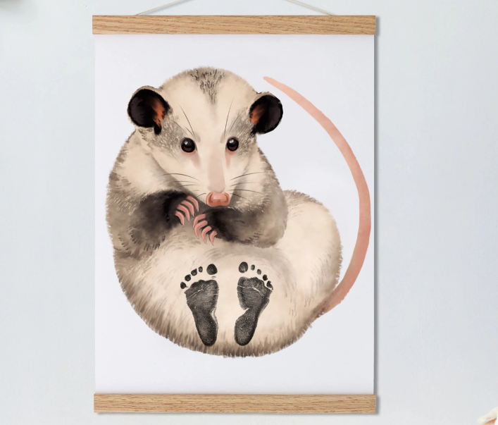 Part Baby Footprint Kit, Mural Baby & Children's Room Animals-Baby Nursery Decor! Best Baby Shower Gifts for Girls&boys!