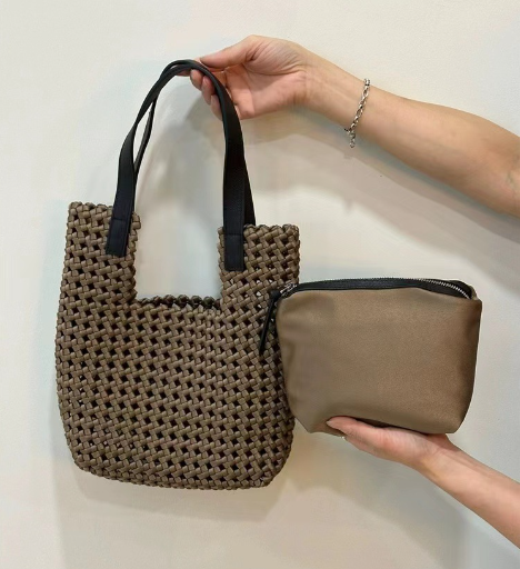 Global Limited-Hand-woven Oversized Leather Tote, Leather Shoulder Bag Handbag