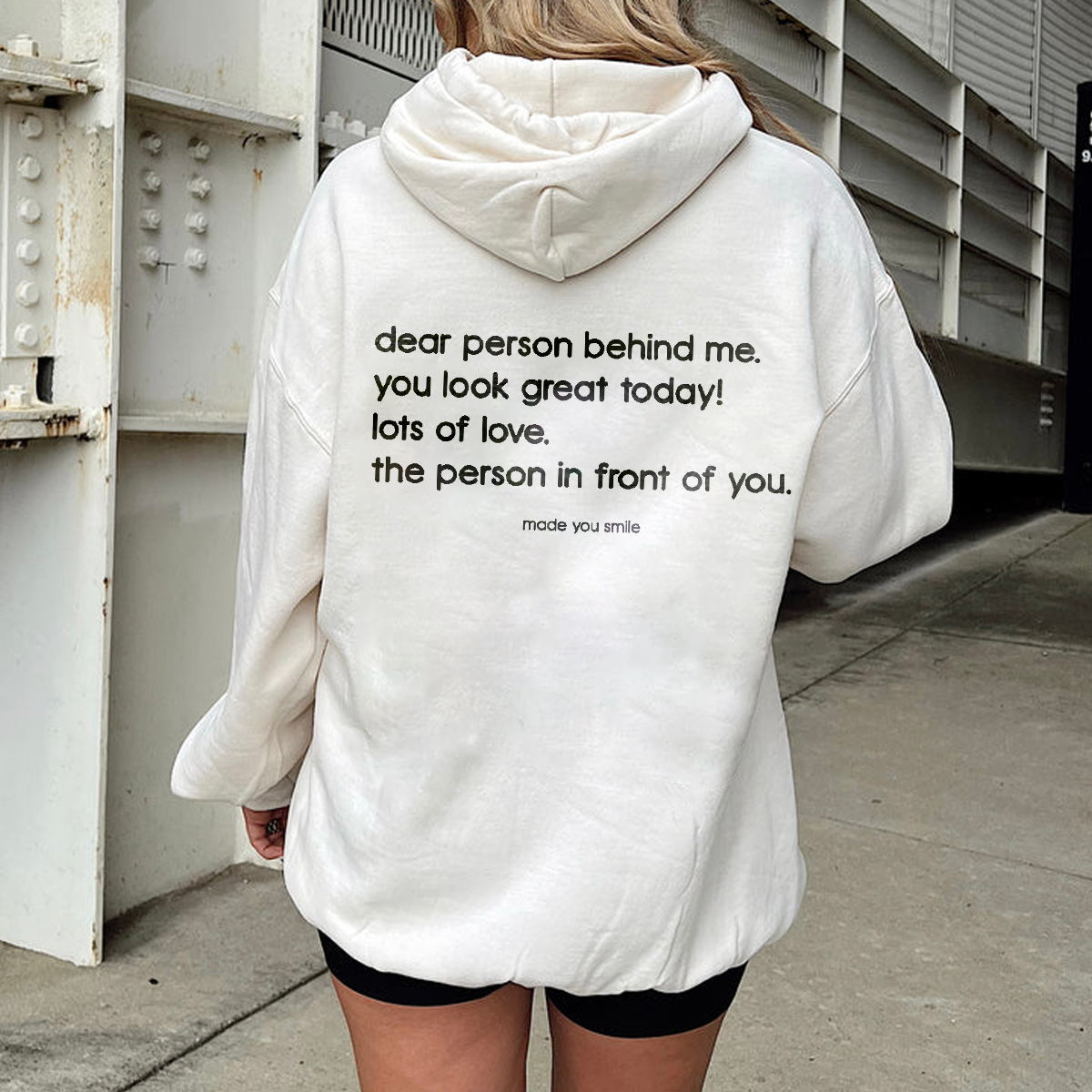 Dear Person Behind Me Slogan Print Sweatshirt
