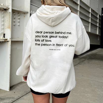 Dear Person Behind Me Slogan Print Sweatshirt