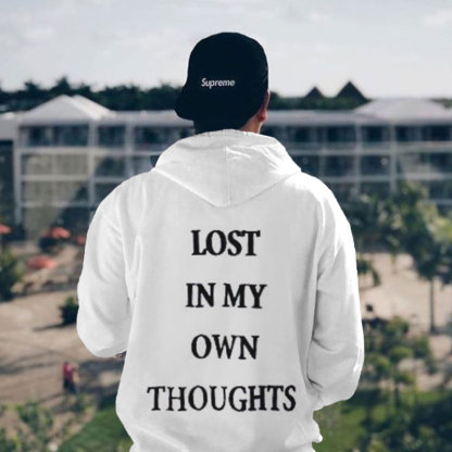 Lost In My Own Thoughts Print Causal Hoodie