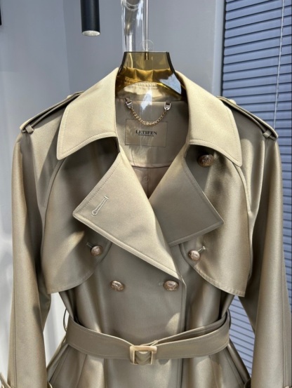 2023 Spring New Double-breasted High-end Women's Trench Coat