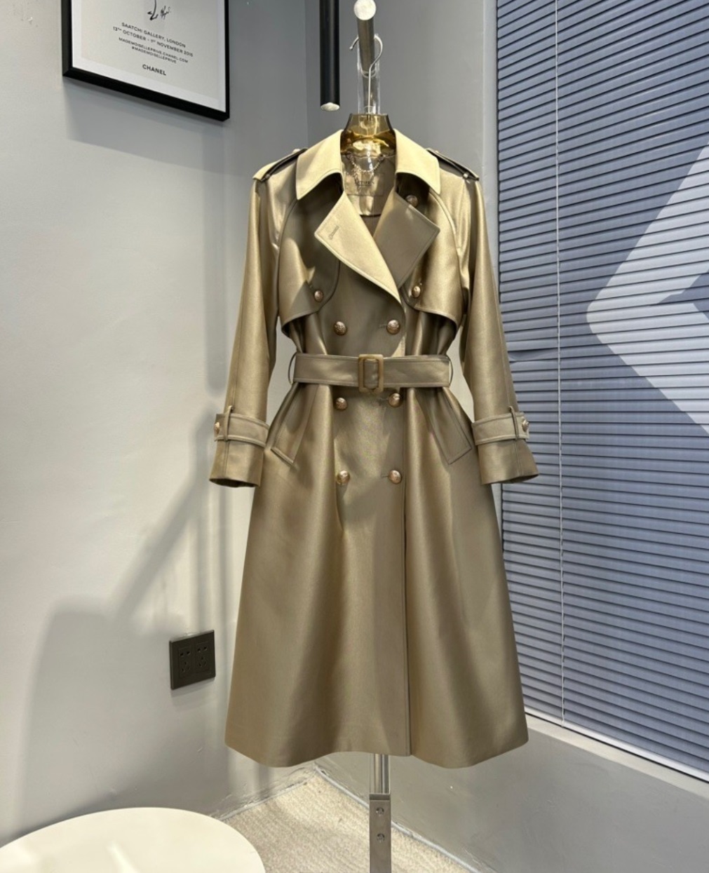2023 Spring New Double-breasted High-end Women's Trench Coat