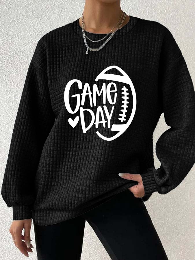 🔥🔥Women's Game Day Football Print Casual Sweatshirt