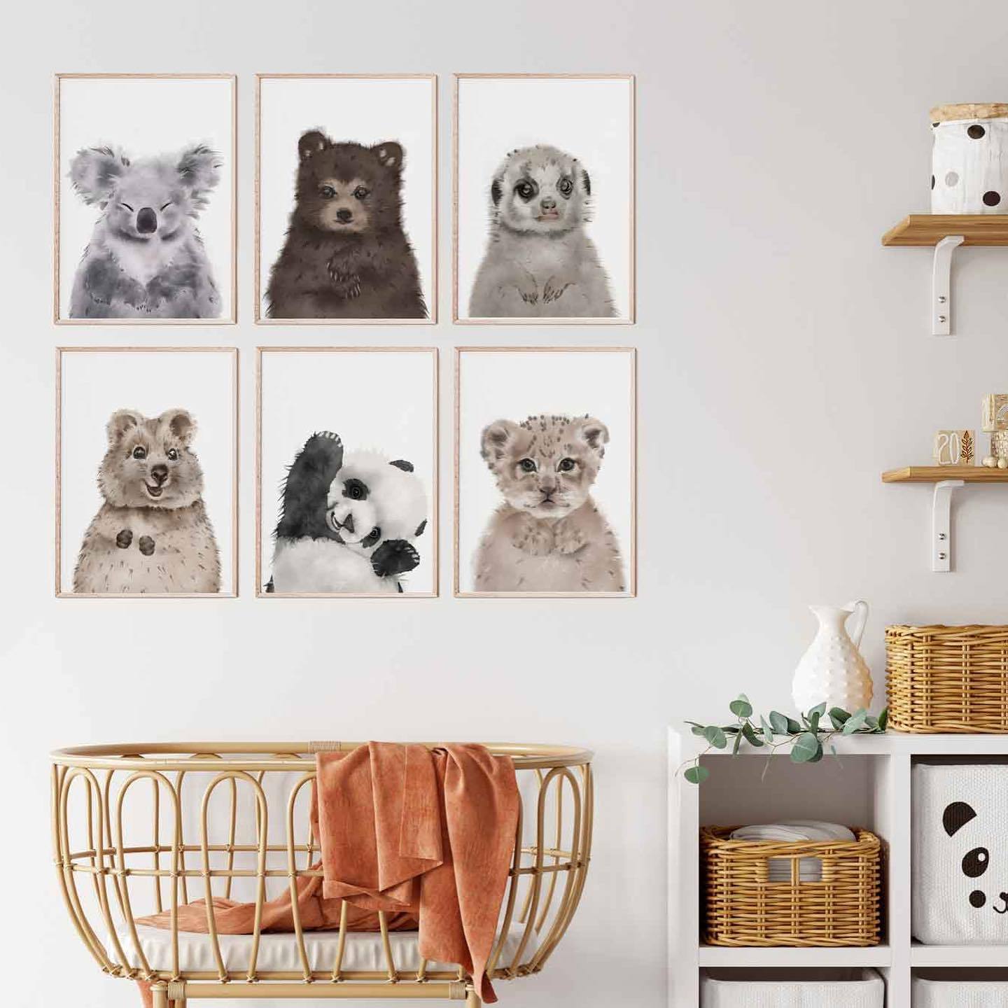 Baby Gift Personalized, Footprint Set, Mural Baby & Children's Room Animals, Opossum Baby Gift🐭