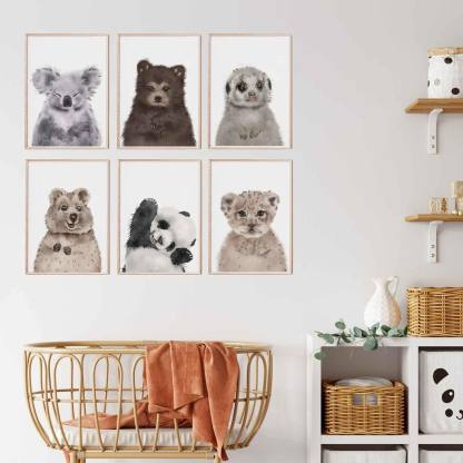 Baby Gift Personalized, Footprint Set, Mural Baby & Children's Room Animals, Opossum Baby Gift🐭