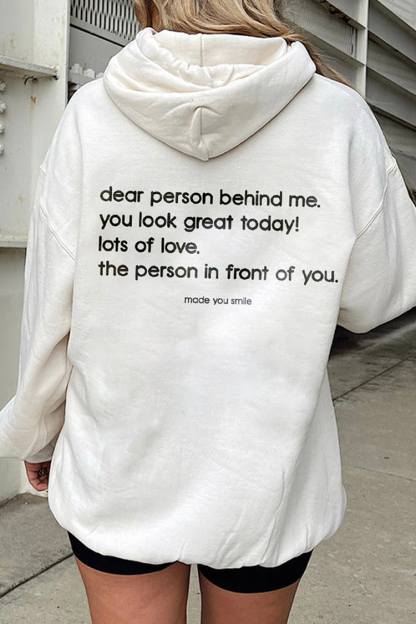 Dear Person Behind Me Slogan Print Sweatshirt